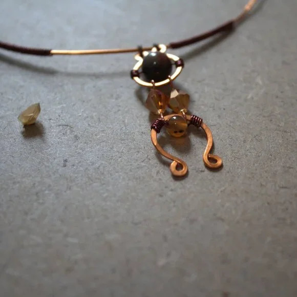 Copper Wire Rustic Necklace - Picture 4 of 5